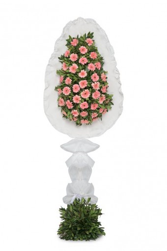 Pembe Gerbera Çiçekleri Çelenk